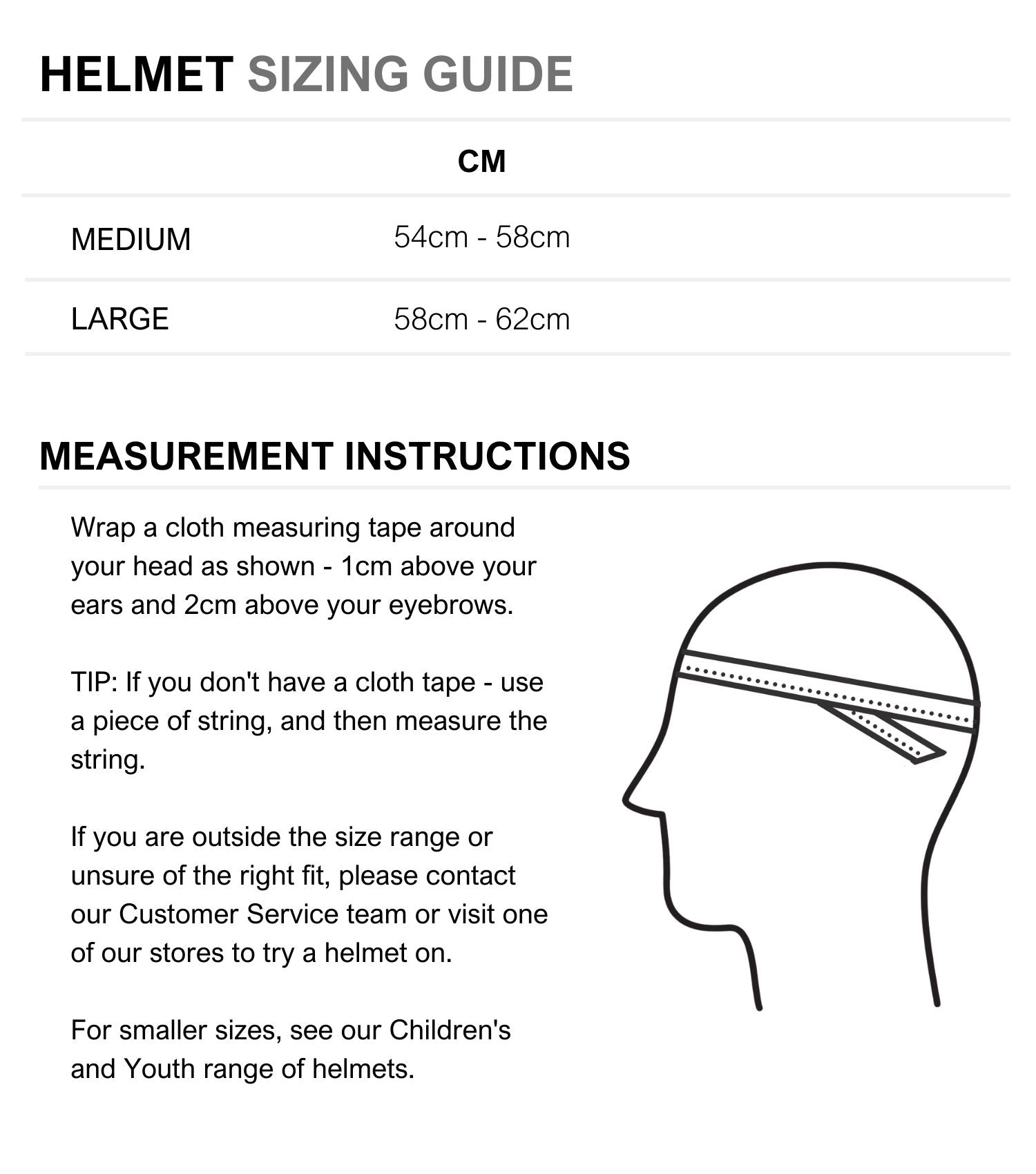 Reid size online guide