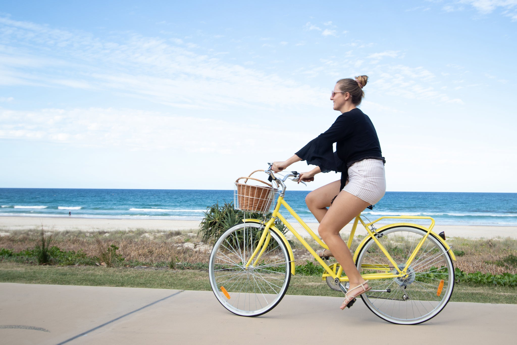 Ladies on shop bikes