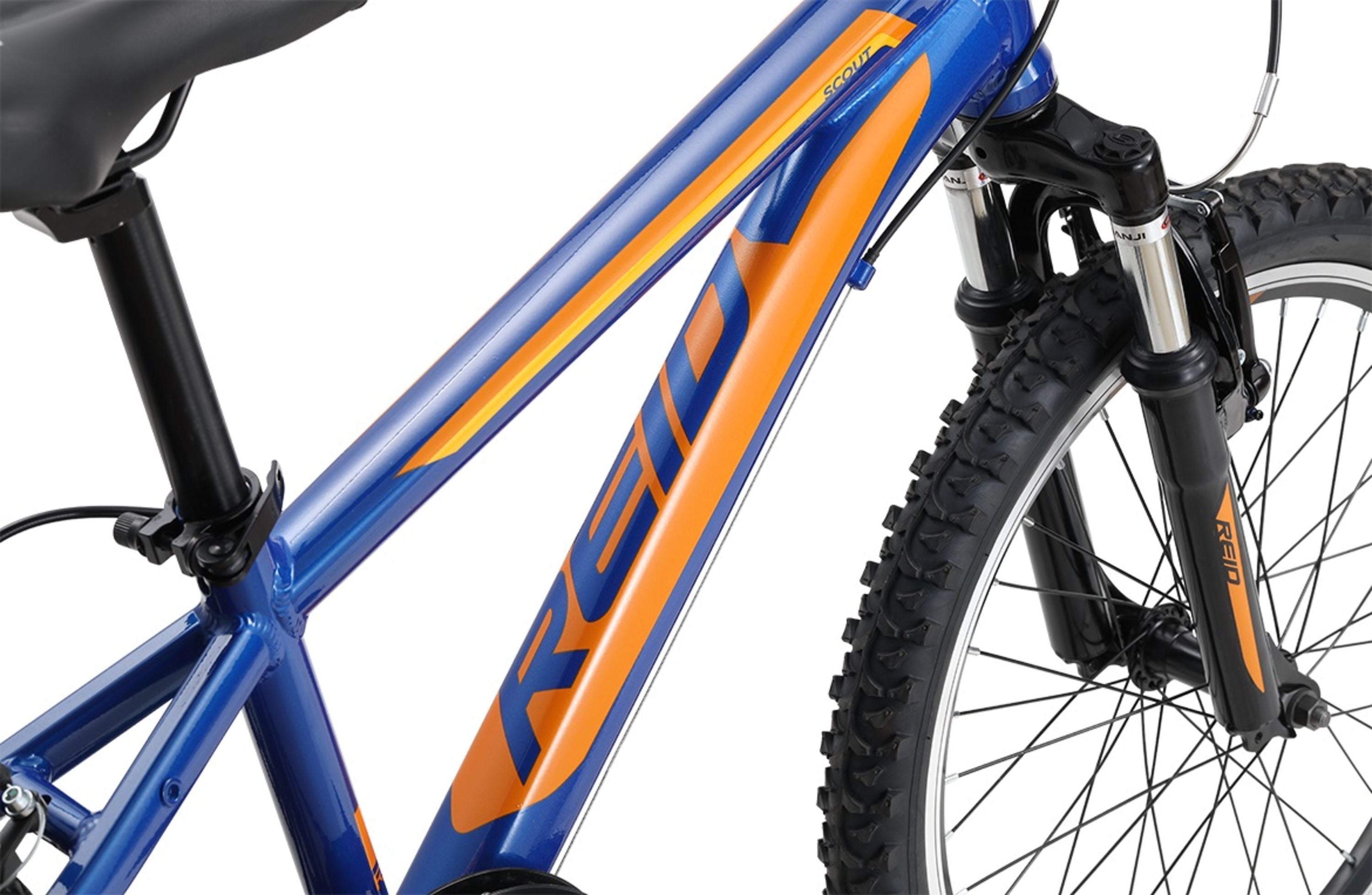 Blue and store orange mountain bike